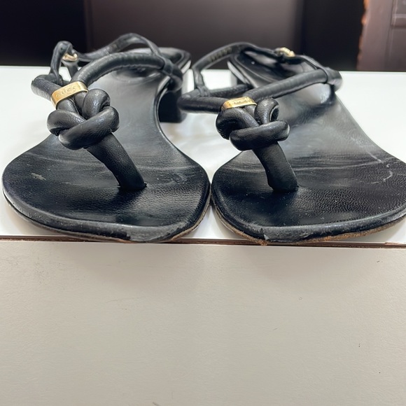 Gucci Black Leather Slingback Sandals - Picture 9 of 9
